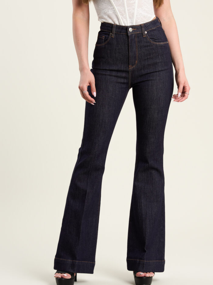 75D_5980 Dark Blue Flare Jeans – снимка 8