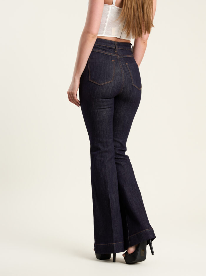 75D_5981 Dark Blue Flare Jeans – снимка 7