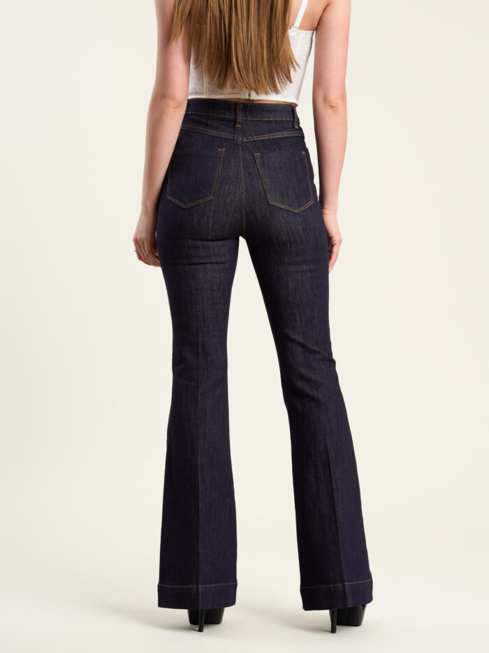 75D_5982 Dark Blue Flare Jeans – снимка 6