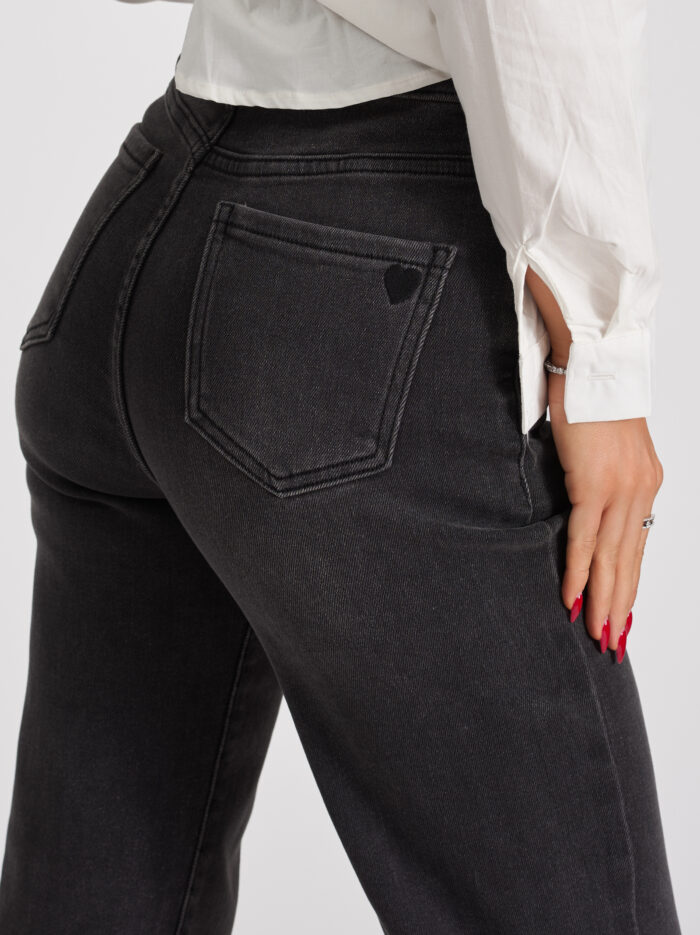 Дънки wide-Leg в графитено сиво – снимка 3