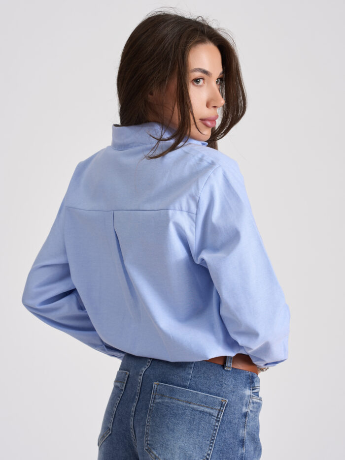 75D_6375 Дънки wide-Leg с висока талия в синьо – снимка 3