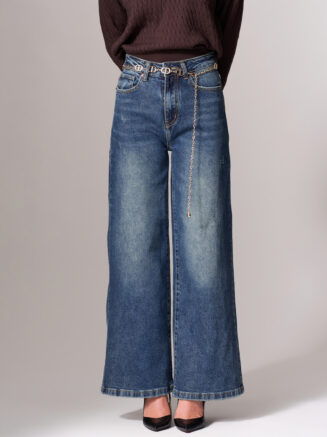 Дънки wide Leg тъмносини